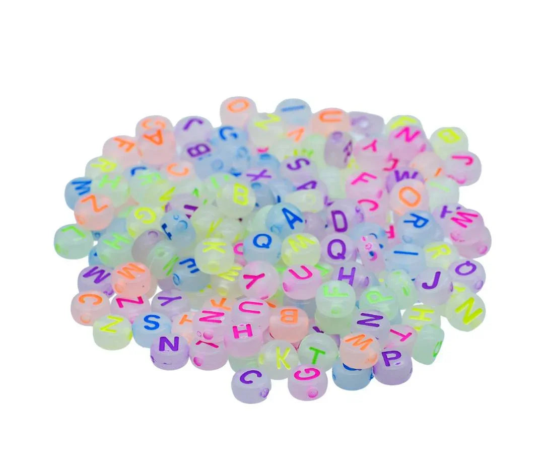 Jags Craft Beads Alphabet Neon Colour 25gm 4X7MM JCB216