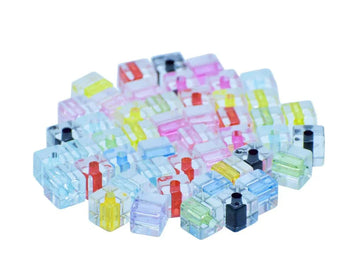 Jags Beads Cube Transparent 2 Ton 25Gms JCCP14