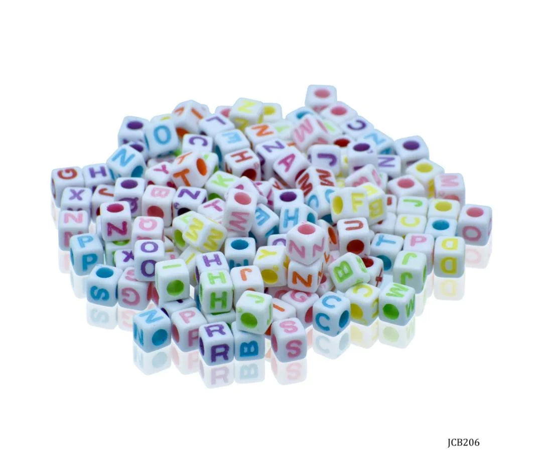 Jags Craft Beads Alphabet Square Small 25gm 6X6MM JCB206