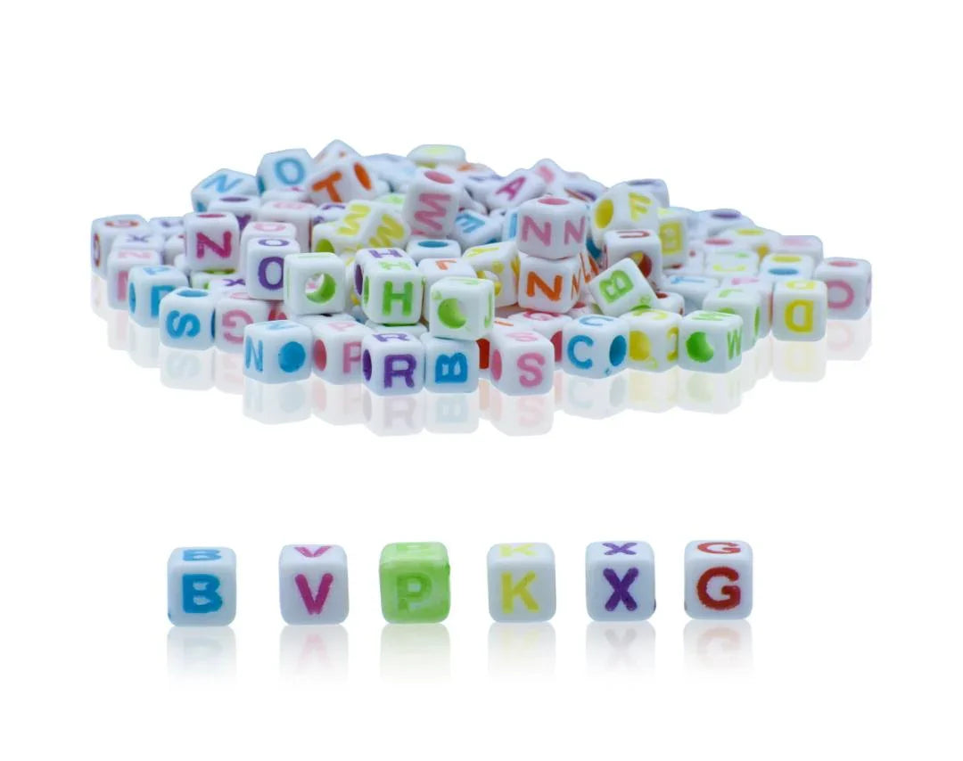 Jags Craft Beads Alphabet Square Small 25gm 6X6MM JCB206