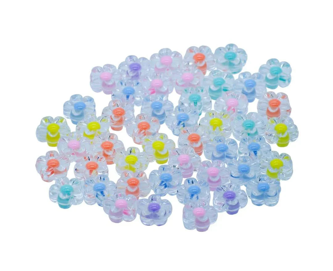 Jags Beads Two Ton Transparent Small Flower 25GMS JCCP28