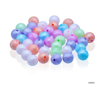 Jags Craft Beads Round Pastel Mix Colours 10MM 20Gsm JCBR03