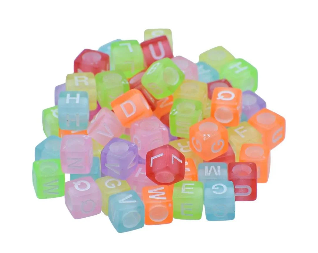 Jags Craft Beads Alphabet Square Big 25gm 8X8MM JCB211