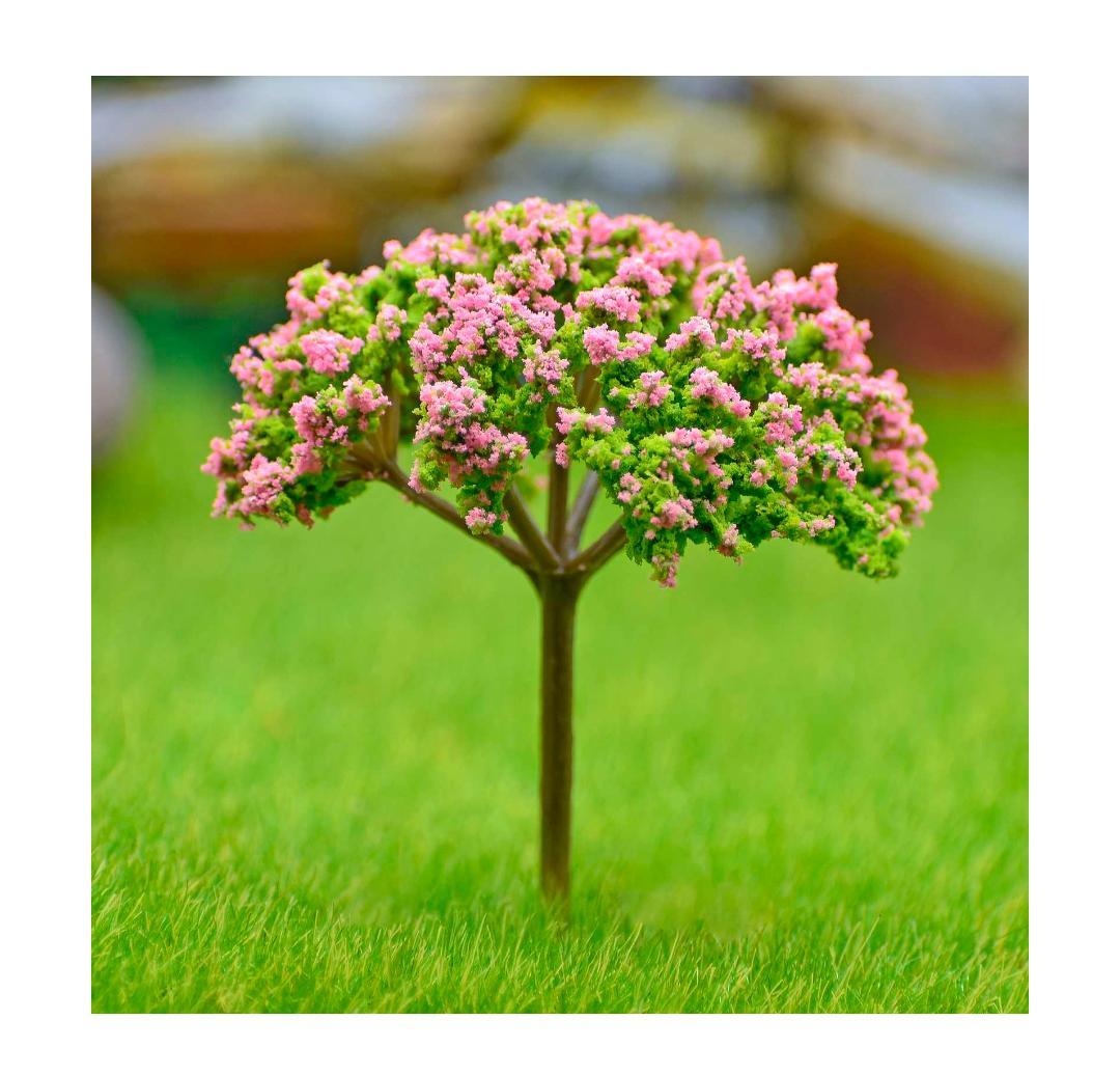 Artificial Miniature Tree 1 Pcs Green & Pink TL-75GPK
