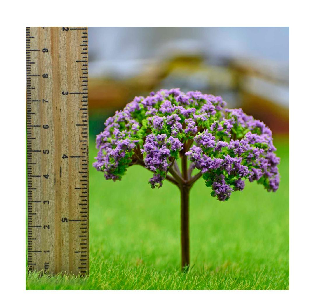 Artificial Miniature Green & Purple Tree 1pc TL-75GPE