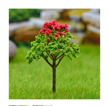 Artificial Miniature Green & Red Tree 1 Pc FU-80GRD