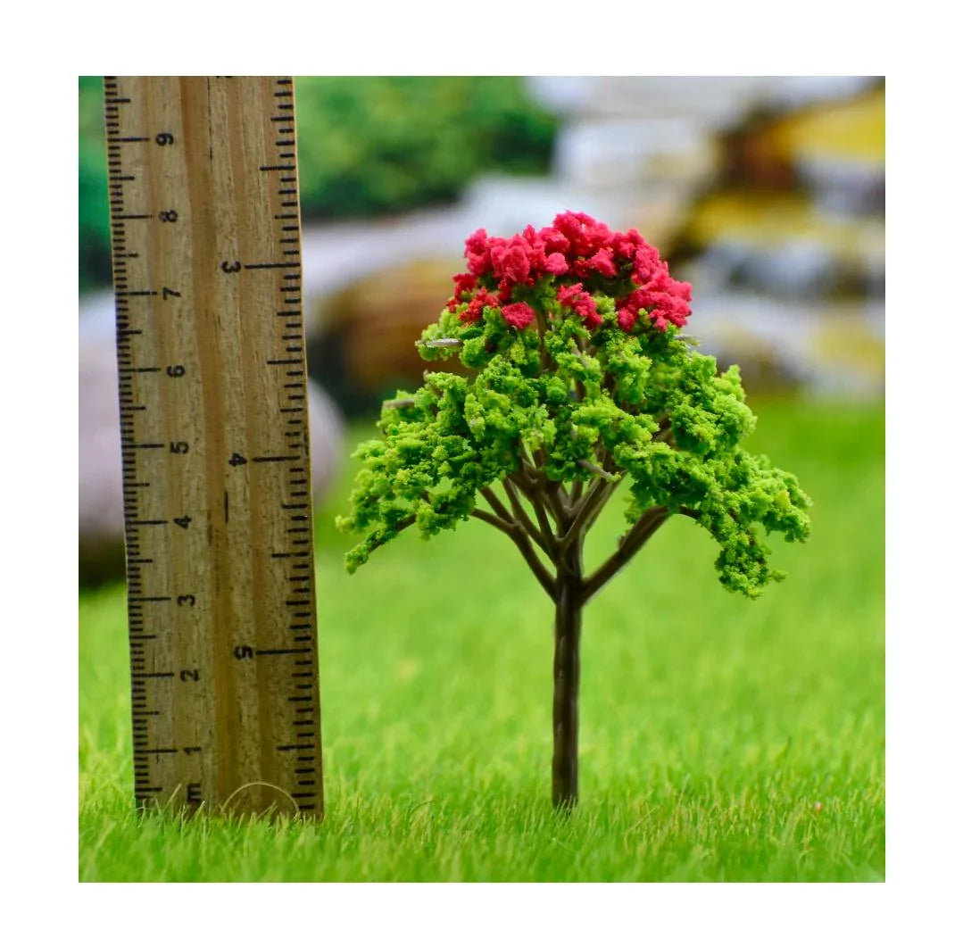 Artificial Miniature Green & Red Tree 1 Pc FU-80GRD