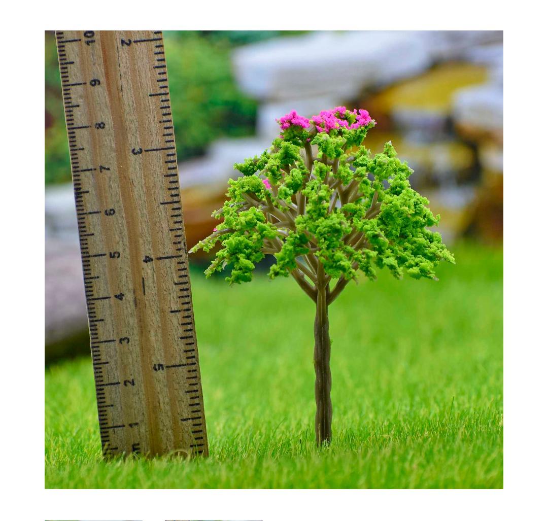 Artificial Miniature Green & Pink Tree 1pc FU-80GPK