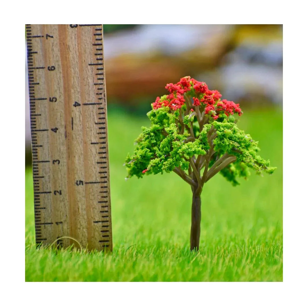 Artificial Miniature Green & Red Tree 1pc FU-60GRD