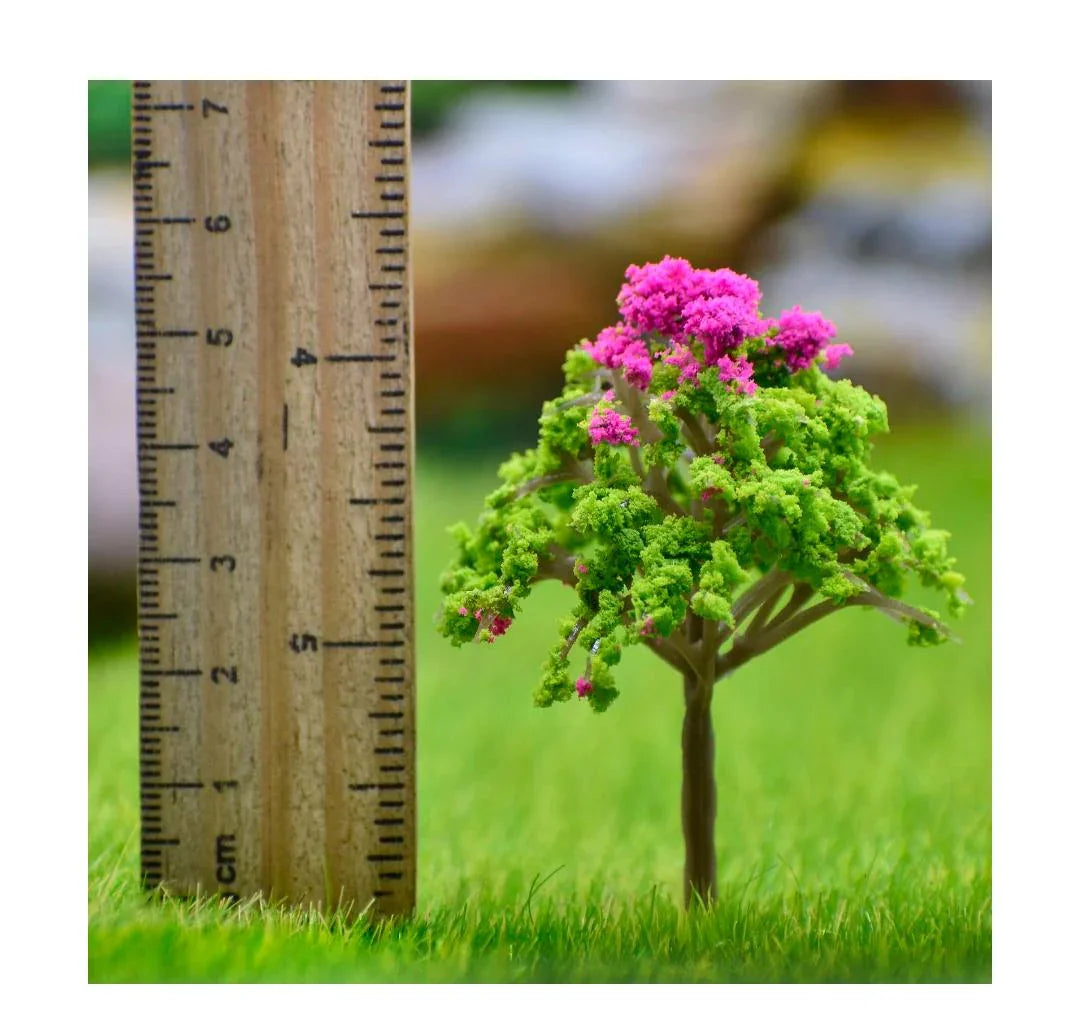 Artificial Miniature Green & Pink Tree 1pc FU-60GPK