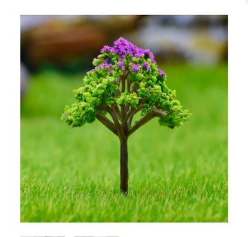 Artificial Miniature Green & Purple Tree 1pc FU-60GPE