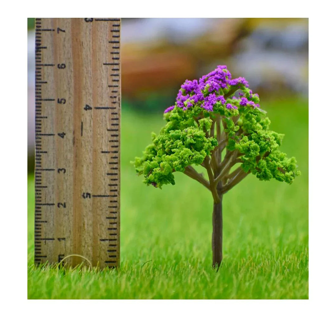 Artificial Miniature Green & Purple Tree 1pc FU-60GPE