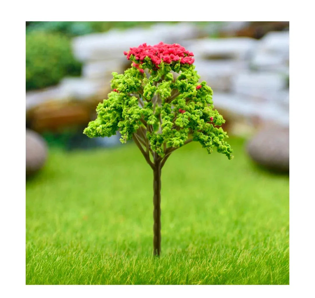 Artificial Miniature Green & Red Tree 1pc FU-100GRD