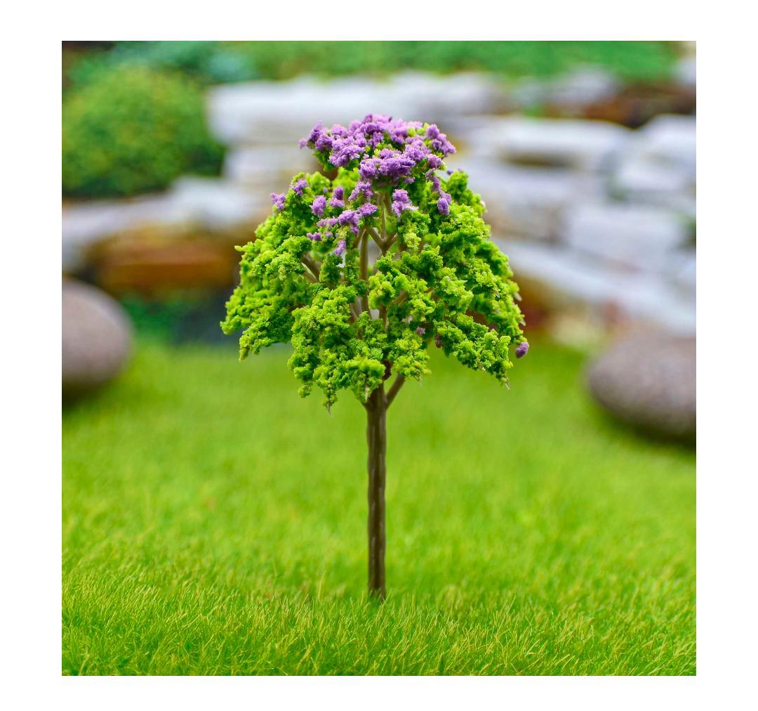 Artificial Miniature Green & Purple Tree 1pc FU-100GPE