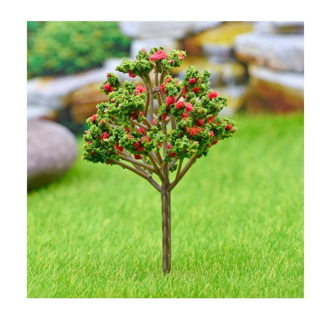 Artificial Miniature Green & Red Tree 1pc 018-100GR