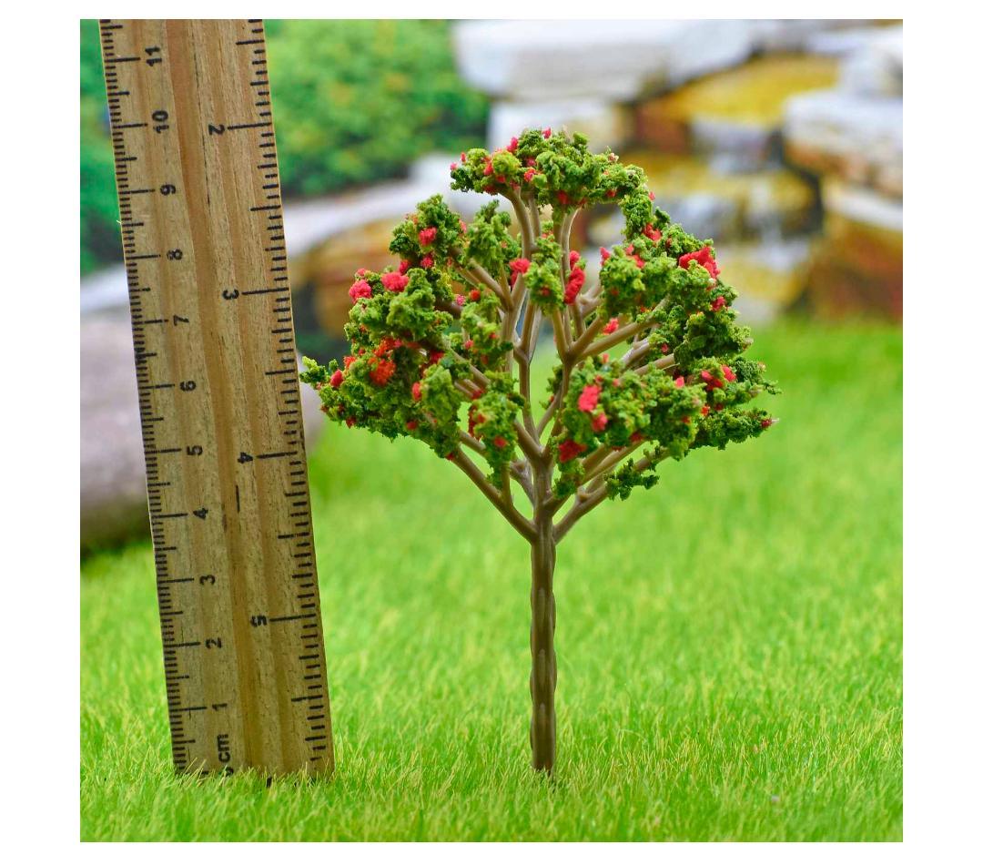 Artificial Miniature Green & Red Tree 1pc 018-100GR
