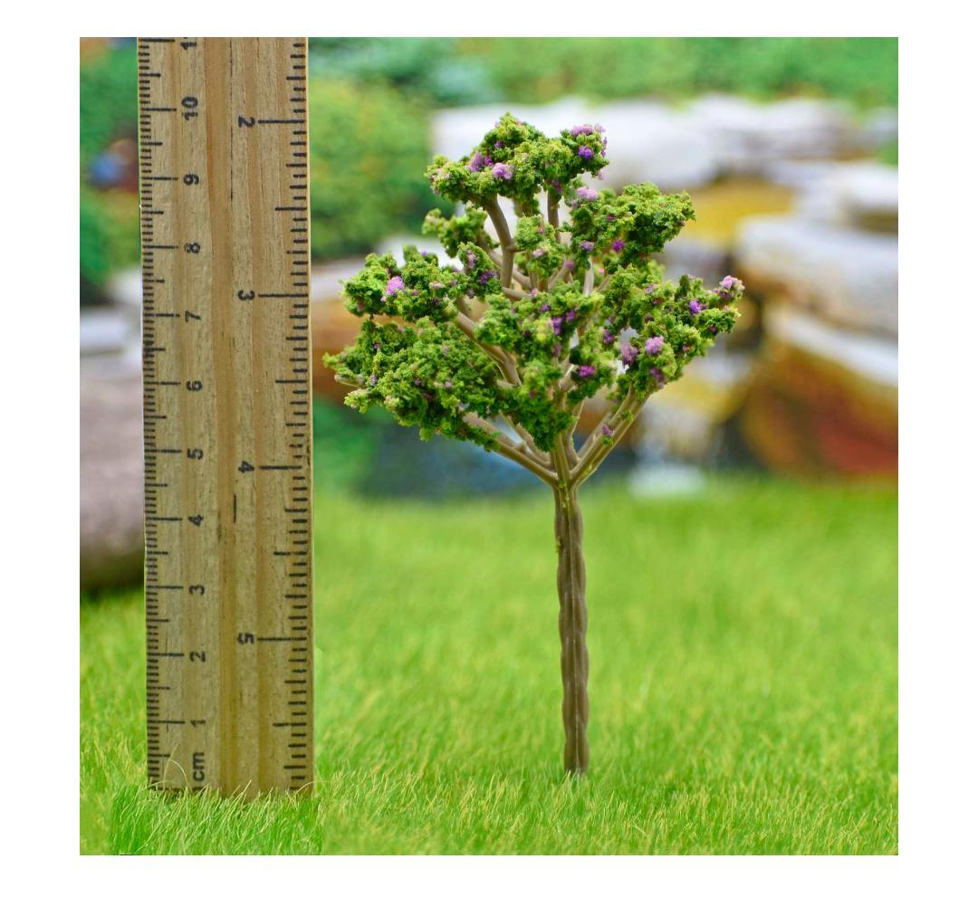 Artificial Miniature Tree Green & Purple 1 Pcs 018-100GF