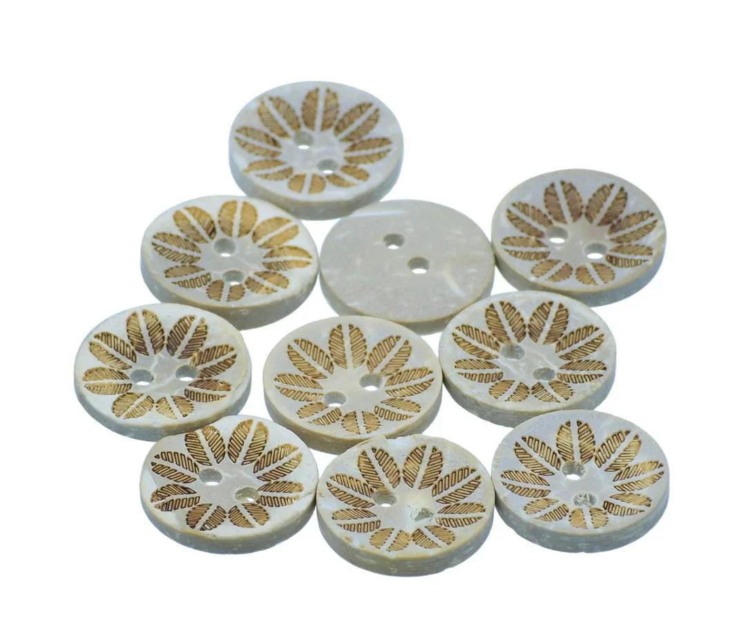 Jags Craft Decorative Button Round Flower 24L 10Pc JCDBP43
