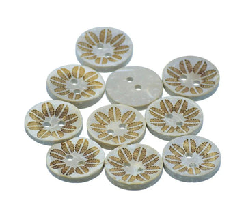 Jags Craft Decorative Button Round Flower 24L 10Pc JCDBP43