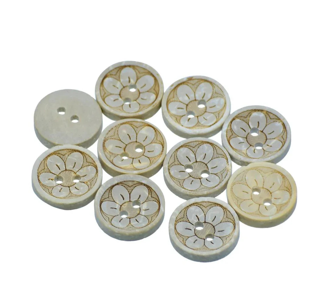 Jags Craft Decorative Button Round Flower 24L 10Pc JCDBP42