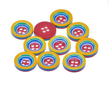 Jags Craft Decorative Button Round Printed 20L 10Pc JCDBP39