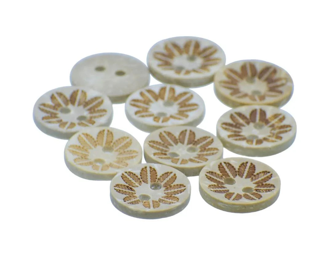 Jags Craft Decorative Button Round Flower 20L 10Pc JCDBP32
