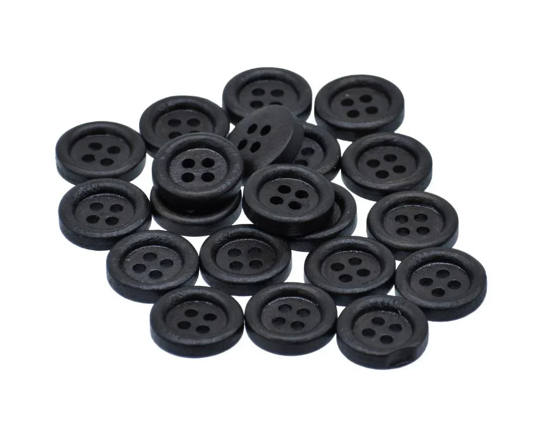 Jags Craft Decorative Button Round Black 20Pc JCDBD13MM