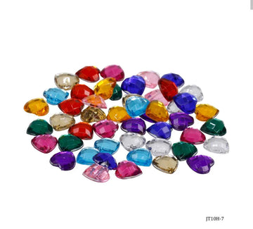 Jags Kundan Stone Diamond Heart Mini Small T10 50Pcs JT10H-7