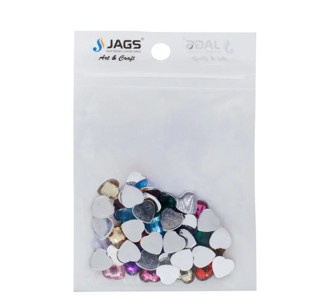 Jags Kundan Stone Diamond Heart Mini Small T10 50Pcs JT10H-7