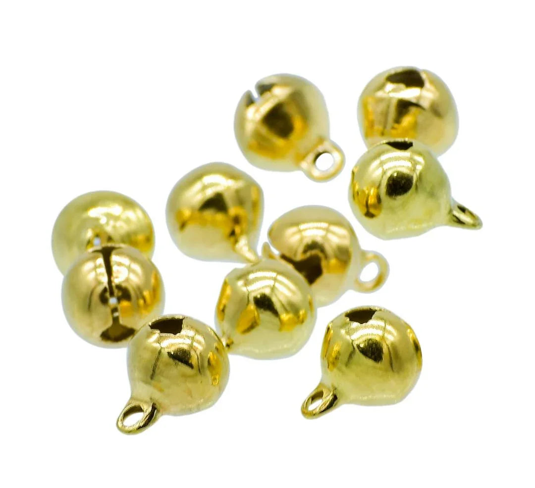 Jags Mini Metal Bells Golden 8MM 10 Pc JMMB23