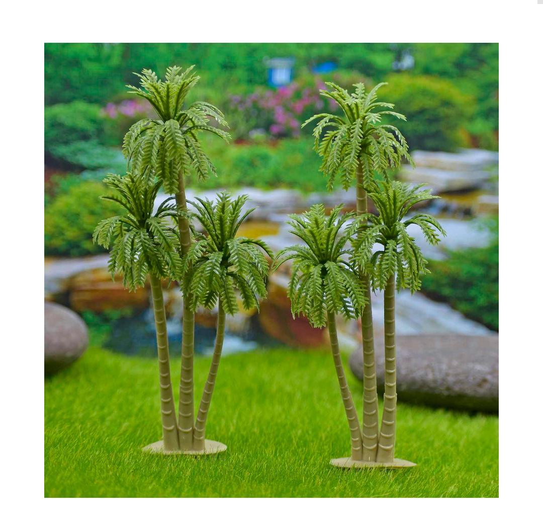 Artificial Miniature 3 Stem Coconut Trees 2 Pcs CS114-GN