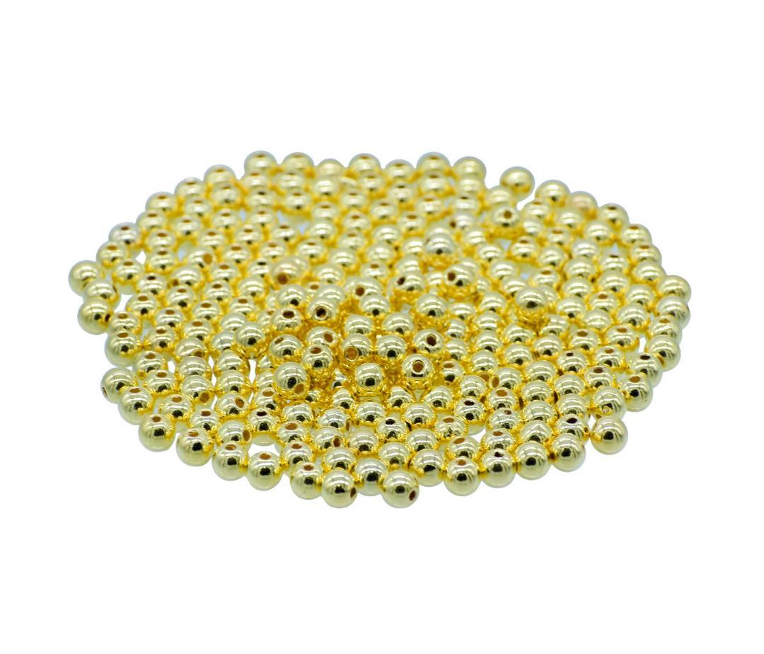 Jags Craft Beads Round Golden Colour 6MM 25Gsm JCBGD6MM