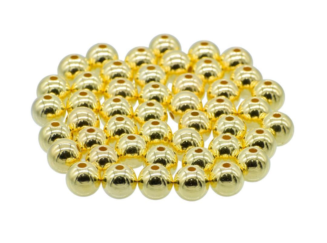 Jags Craft Beads Round Golden Colour 10MM 25Gsm JCBGD10MM