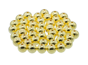 Jags Craft Beads Round Golden Colour 10MM 25Gsm JCBGD10MM