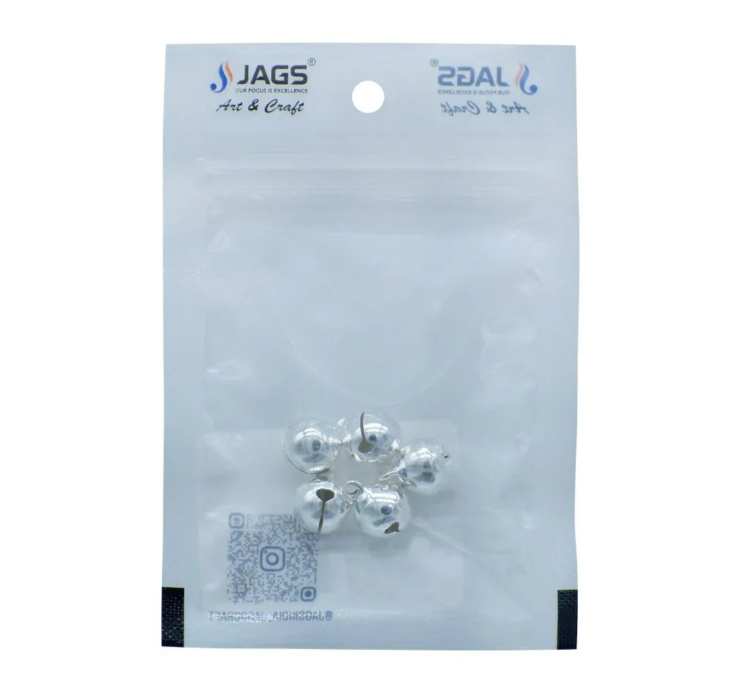 Jags Mini Metal Bells Silver 12MM 5 Pc JMMB31