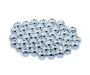 Jags Craft Beads Round Silver Colour 10MM 25Gsm JCBSR10MM