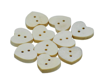 Jags Craft Decorative Button Heart 10Pc JCDBH16MM