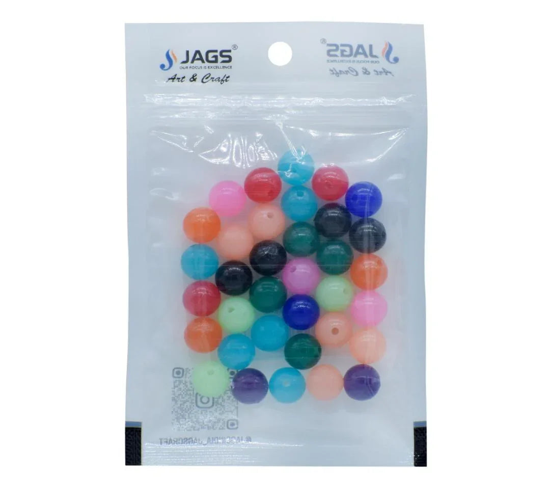 Jags Craft Beads Round Multi Colours 10MM 20Gsm JCBR06