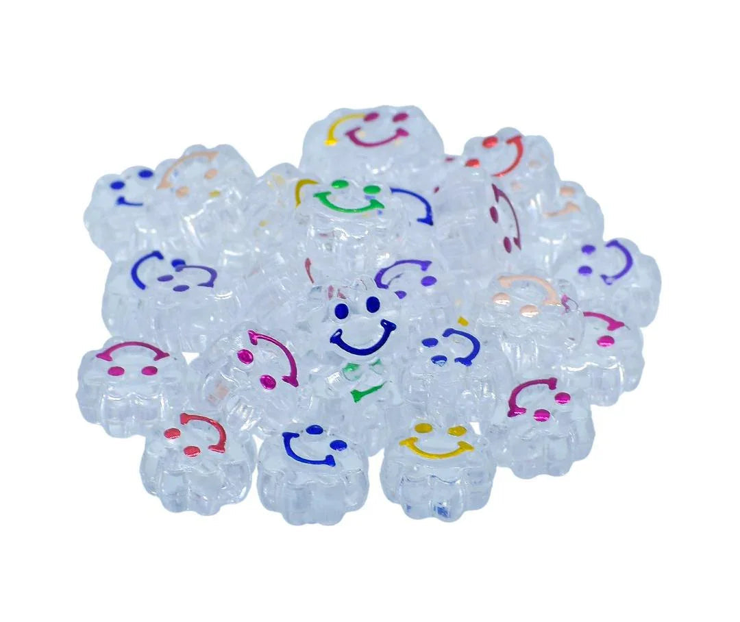 Jags Craft Beads Transparent FlowerSmiley 10gm 5X10MM JCB213