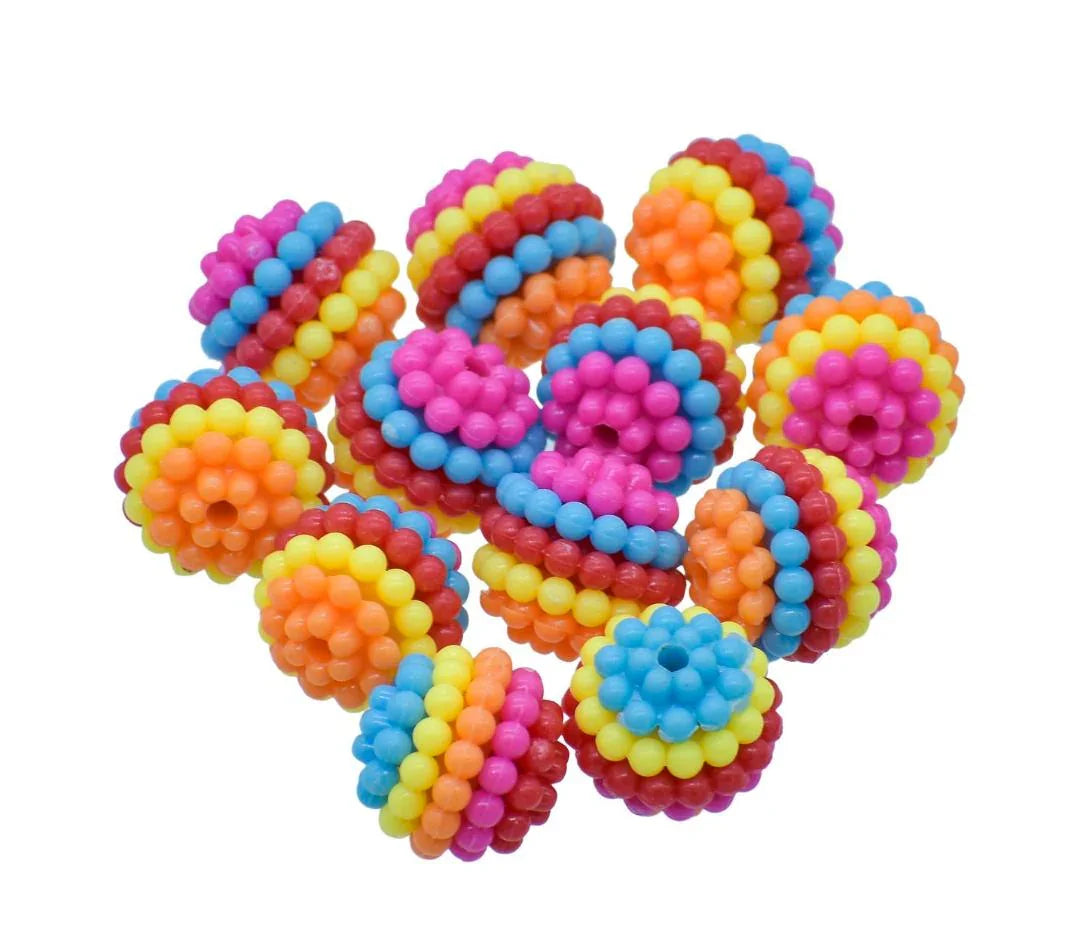 Jags Craft Beads Round Ball Colourfull 12Pcs 12MM JCB220