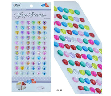 Jags Gem Stones Sticker Heart Multicolour KSQ-10