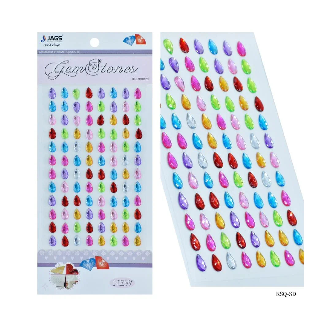 Jags Gem Stones Sticker Ovel Multicolour KSQ-SD