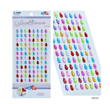 Jags Gem Stones Sticker Ovel Multicolour KSQ-SD