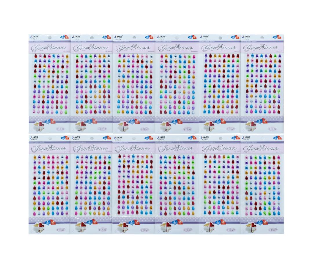 Jags Gem Stones Sticker Ovel Multicolour KSQ-SD