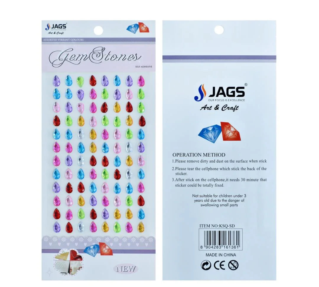 Jags Gem Stones Sticker Ovel Multicolour KSQ-SD