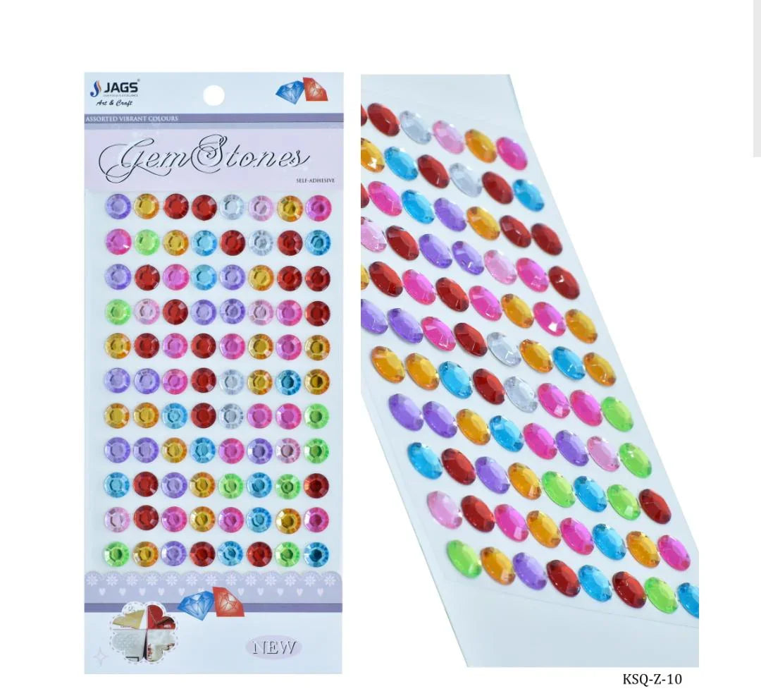 Jags Gem Stones Sticker Round Multicolour KSQ-Z-10