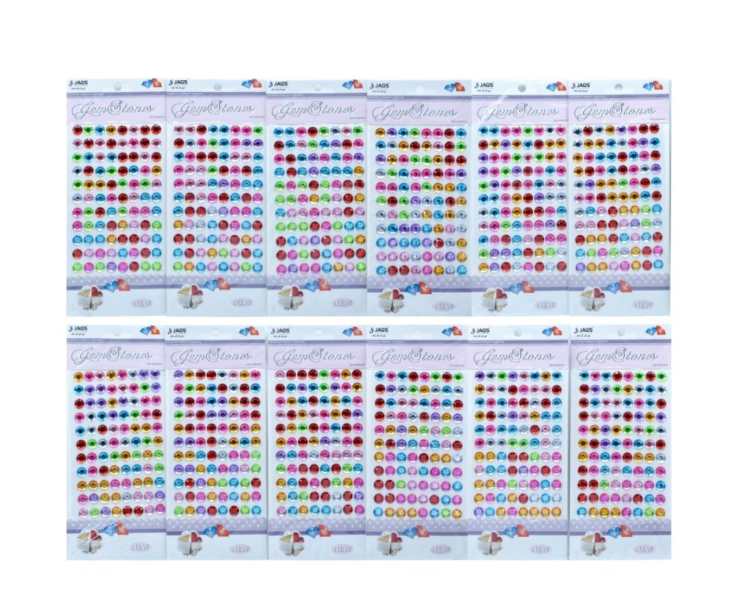 Jags Gem Stones Sticker Round Multicolour KSQ-Z-10