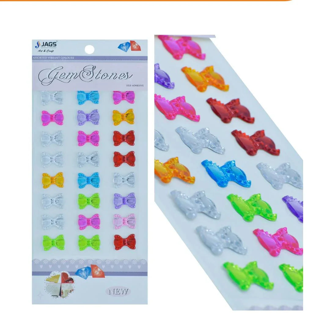 Jags Gem Stones Sticker Big Bow Multicolour KSQ-HDJ