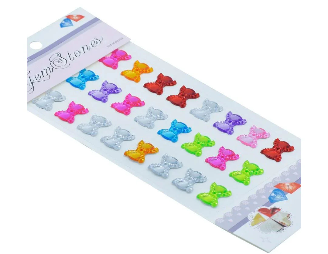 Jags Gem Stones Sticker Big Bow Multicolour KSQ-HDJ