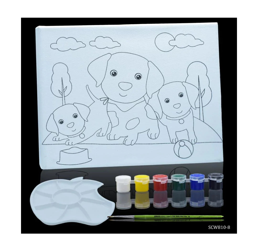 Stretched Canvas With Print 8x10Inch Baby Dog SCW810-8